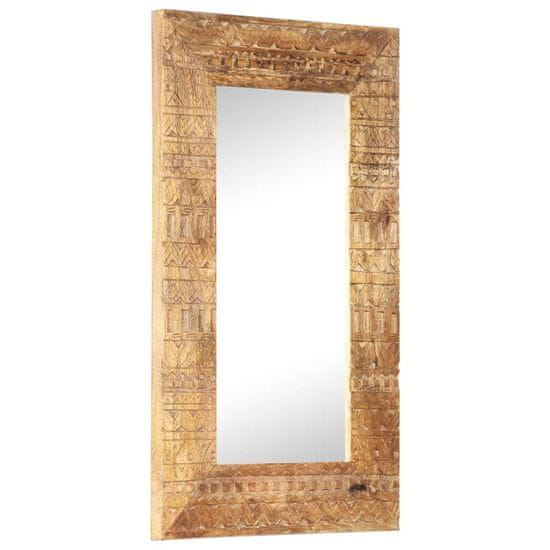 Vidaxl Ročno izrezljano ogledalo 80x50x11 cm trden mangov les