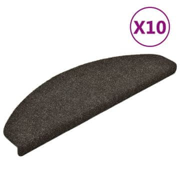 Vidaxl Preproge za stopnice, samolepilne, 10 kosov, 65x21x4 cm, antracitne, polkrožne, velike