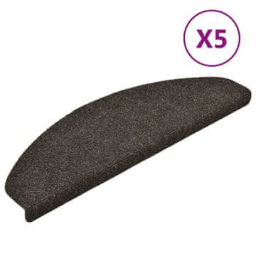 Vidaxl Preproge za stopnice, samolepilne, 5 kosov, 65 x 21 x 4 cm, antracitne, polkrožne, velike