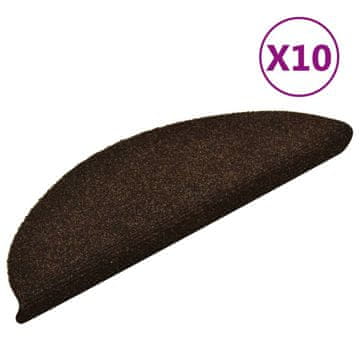 Vidaxl Preproge za stopnice samolepilne 10 kosov 56x17x3 cm rjave polkrožne