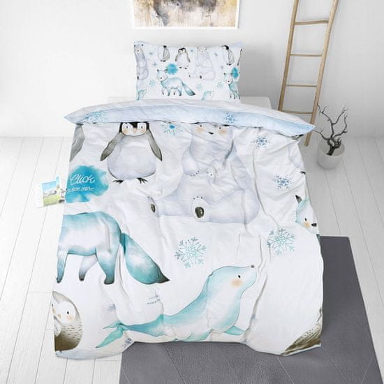 Svilanit otroška bombažna posteljnina, 140 x 200 cm + 50 x 70 cm, Penguin