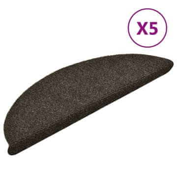 Vidaxl Preproge za stopnice samolepilne 5 kosov 56x17x3 cm antracitne polkrožne