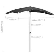 Vidaxl Vrtni senčnik 200x130 cm antraciten