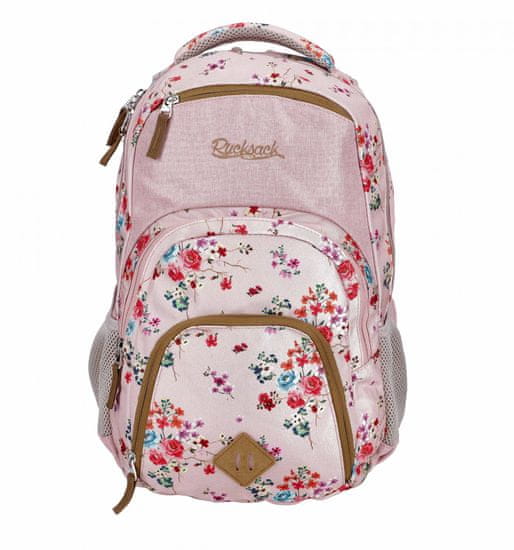 Rucksack Only Wonder nahrbtnik, šolski, 25 L, z rožicami