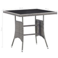 Vidaxl Vrtna miza antracitna 80x80x74 cm poli ratan