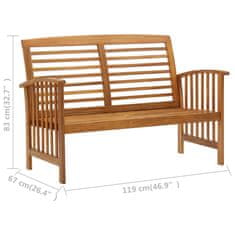 Vidaxl Vrtna klop 119 cm trden akacijev les