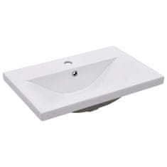 Greatstore Omarica za umivalnik z vgradnim umivalnikom bela iverna plošča