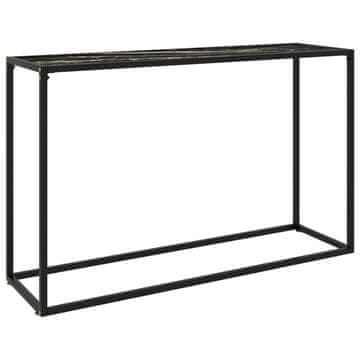 Vidaxl Konzolna mizica črna 120x35x75 cm kaljeno steklo
