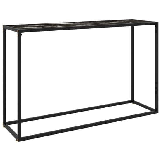 Vidaxl Konzolna mizica črna 120x35x75 cm kaljeno steklo