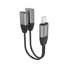 DUDAO L17 adapter Lightning - Lightning / 3,5 mm mini jack, siva