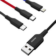 DUDAO L10Pro 3in1 kabel USB - Lightning / USB-C / Micro USB 5A 38cm, belo