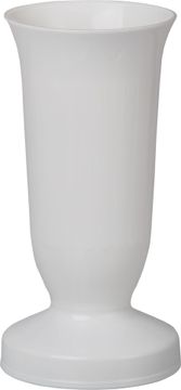 Vaza za pokopališče kelih bela - težko dno