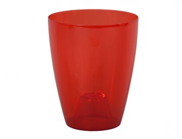 Pokrov za cvetlični lonec ORCHIDEA LAKY EXTRA plastičen d12x15cm, rdeč