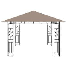 Vidaxl Paviljon z mrežo proti komarjem 4x3x2,73 m taupe 180 g/m2