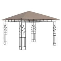 Vidaxl Paviljon s komarnikom in lučkami 3x3x2,73 m taupe 180 g/m2