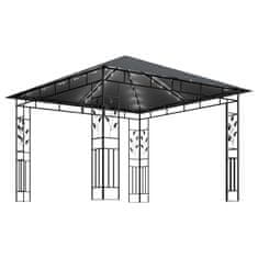 Vidaxl Paviljon s komarnikom in lučkami 3x3x2,73 m antraciten 180 g/m2