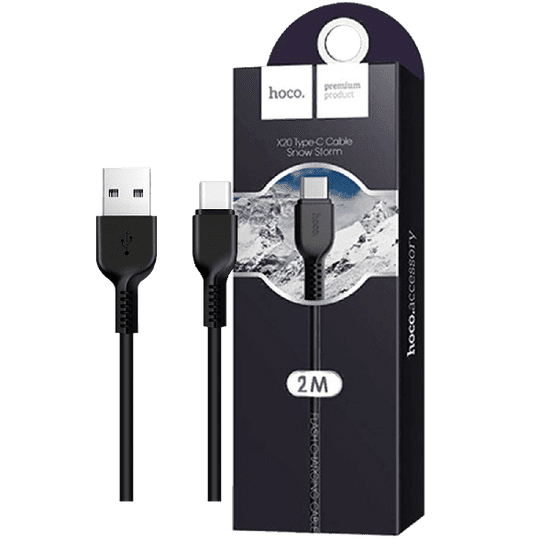 Hoco X20 Flash podatkovni kabel Type C na USB, 2 m, črn