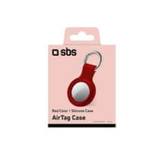 SBS Apple AirTag obesek za ključe, silikonski, rdeč