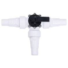 shumee Kroglični ventil 3-smerni za bazen bel in črn