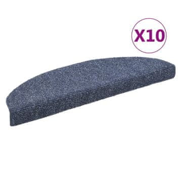 Vidaxl Preproge za stopnice, samolepilne, 10 kosov, 65x21x4 cm, modre, polkrožne, velike