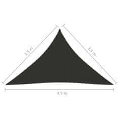 Vidaxl Senčno jadro oksford blago trikotno 3,5x3,5x4,9 m antracitno
