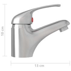 Vidaxl Mešalna armatura za umivalnik nikelj 13x10 cm