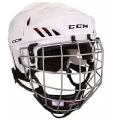 CCM Fitlite 50 Senior hokejska čelada z mrežico, L, bela
