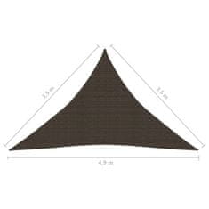 Vidaxl Senčno jadro 160 g/m2 rjavo 3,5x3,5x4,9 m HDPE