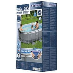 Vidaxl Prostostoječi bazen Power Steel ovalen 305x200x84 cm