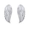 Bleščeči srebrni uhani Angelska krila s cirkoni Lasha FW10187E