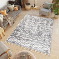 Chemex Preproga Aztec Boho Shaggy Z Resicami Fa60A Ejf Kremna Siva 120x170 cm
