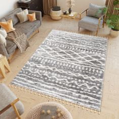 Chemex Preproga Aztec Boho Shaggy Z Resicami Fn28A Ejf Kremna Siva 140x200 cm