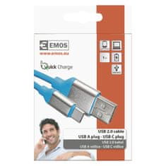 Emos kabel USB 2.0 A/M - USB C/M, 1 m, moder