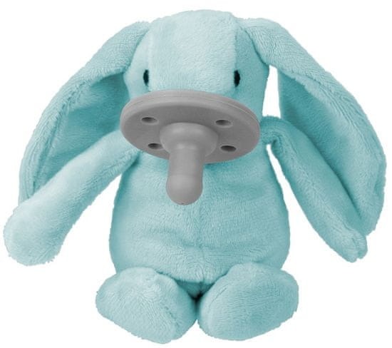 Minikoioi Sleep Buddy otroška duda s plišasto igračo, moder zajec ...