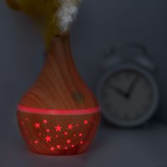 bewello USB RGB LED vlažilnik zraka - aroma difuzor za svetlobno terapijo - barva lesa - 300 ml