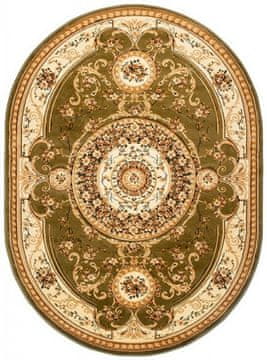 Chemex Preproga Yesemek Oval Tradicionalna Turška Izrezivanje 6548A Kremna Rjava Zelena