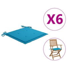 Vidaxl Blazine za vrtne stole 6 kosov modre 40x40x3 cm oxford tkanina