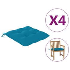 Vidaxl Blazine za stole 4 kosi svetlo modre 40x40x7 cm oxford tkanina