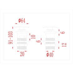 Vidaxl Sifon s funkcijo proti prelivanju siv 6,4x6,4x9,1 cm