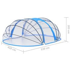 Vidaxl Kupola za bazen ovalna 530 x 410 x 205 cm
