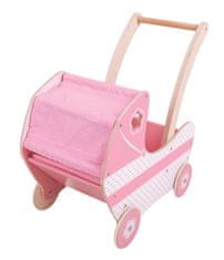 Bigjigs Toys Leseni voziček za lutke