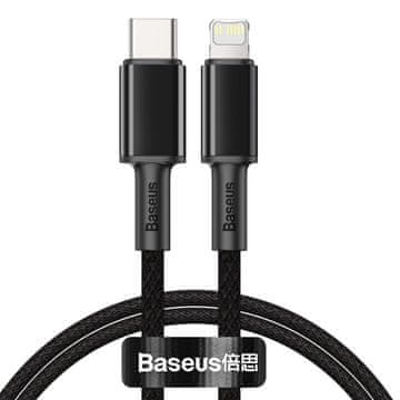 BASEUS Kabel za iPhone USB-C - Lightning hitro polnjenje 20 W 1 m - črn