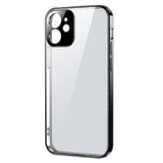 Joyroom Izjemno tanek prozoren ovitek s kovinskim okvirjem za iPhone 12 Pro Max črne barve