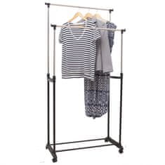 KONDELA Premično stojalo za oblačila Svan - črno / srebrno