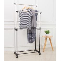 KONDELA Premično stojalo za oblačila Svan - črno / srebrno