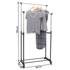 KONDELA Premično stojalo za oblačila Svan - črno / srebrno