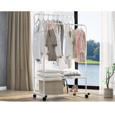 KONDELA Premično obešalo za plašče Rainer - belo