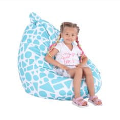 KONDELA Sedežna vreča Teldin - turkizna / bela / vzorec