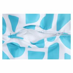 KONDELA Sedežna vreča Teldin - turkizna / bela / vzorec