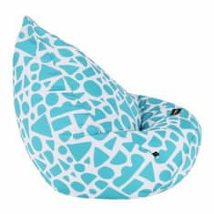 KONDELA Sedežna vreča Teldin - turkizna / bela / vzorec
